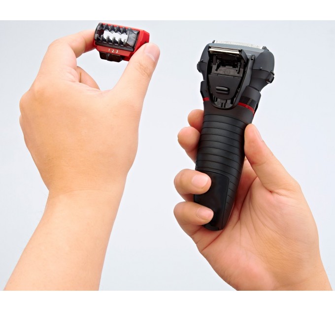 Бритва електр. Panasonic сеточная , 13000 об/мин, бритв.головок-3, Li-Ion, сух.+влажн., триммер, 2 насад.,док-станц. , черный