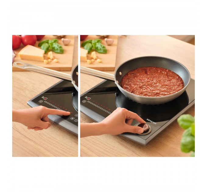 Плитка настільна Sencor індукційна , комф. - 1, 2кВт, управл - сенсорно-мех., чорний