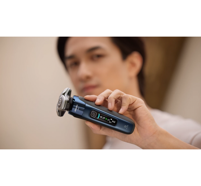 Бритва електр. Philips Series i9000 Prestige SkinIQ роторная, бритв.головок-3, Li-Ion, сух.+влажн., индикат. заряда, тверд. чехол, синий