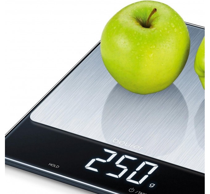 Весы Beurer кухонные 15кг, АААx4 в комплекте, стекло, нержавеющая сталь