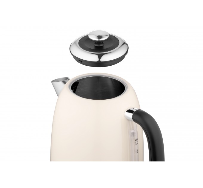 Електрочайник ARDESTO Vintage Dream 1.8л, Strix, метал, бежевий глянцевий