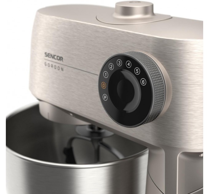 Кухонная машина Sencor Gordon, 1500Вт, чаша-металл, корпус-металл, насадок-20, метал