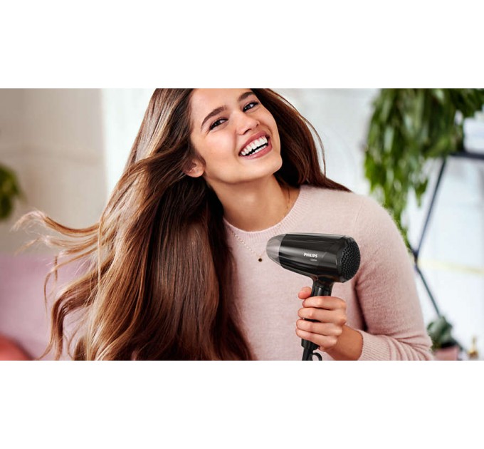 Фен Philips EssentialCare дорожный, 1200Вт, режимов-3, хол. обдув, черный