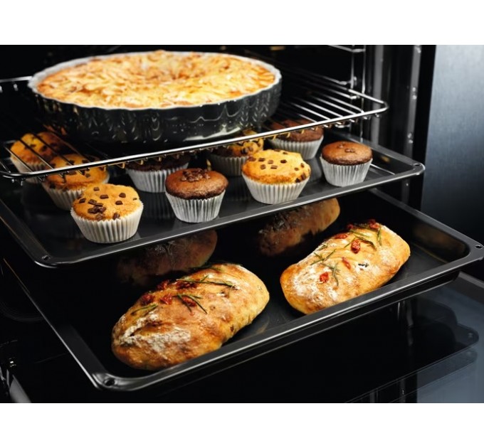 Духова шафа Electrolux електрична, 65л, A, дисплей, конвекція, телескопічні напрямні, чорний