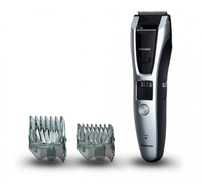 Триммер Panasonic для бороды, усов и головы, сеть+акум., насадок-2, кейс, сталь, чорно-серый