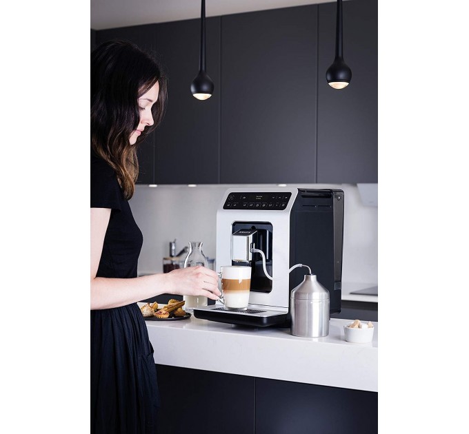 Кавомашина Krups Evidence 2.3л, зерно, автомат.капучинатор, дисплей, авторецептів - 11, сенсор.керування, сіро-чорний