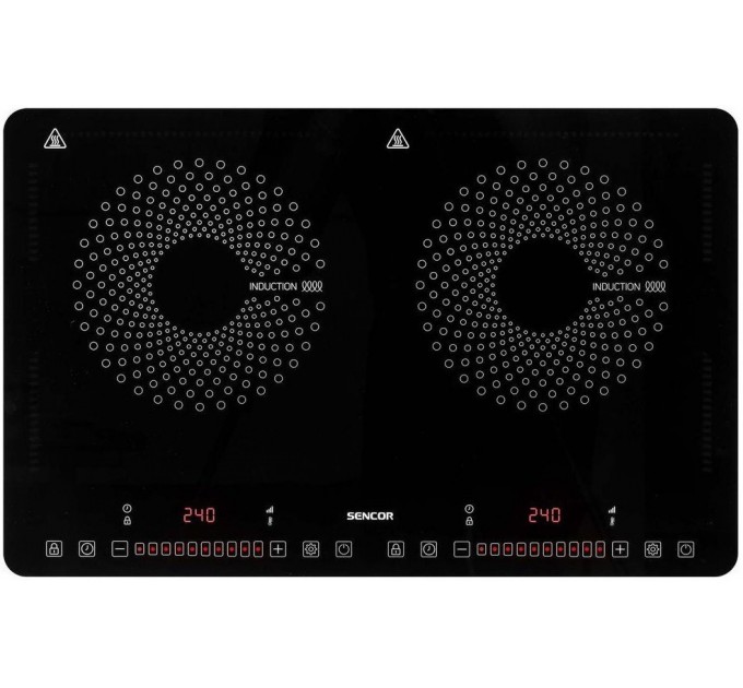 Плитка настольная Sencor индукционная, комф. - 2, 1.4+2Вт, управл - сенсор, черный