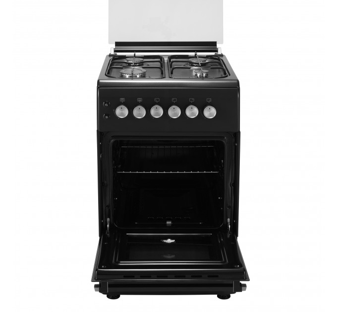 Плита ARDESTO газовая, 50л, 50x60см, электроподжиг, подсветка, термометр, кофе адаптер, откидной ящик, форсунки LPG (подключение газового баллона), черный