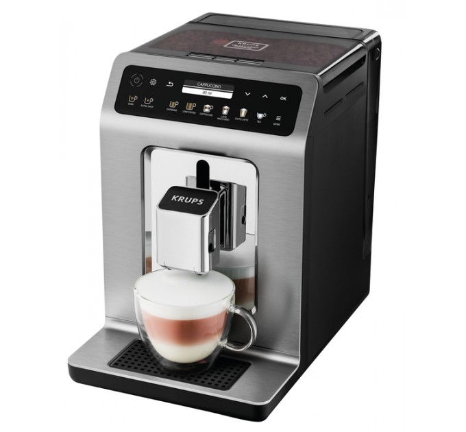 Кофемашина Krups Evidence 2.3л, зерно, автомат.капучинатор, OLED диспл, авторецептов - 19, серо - черный
