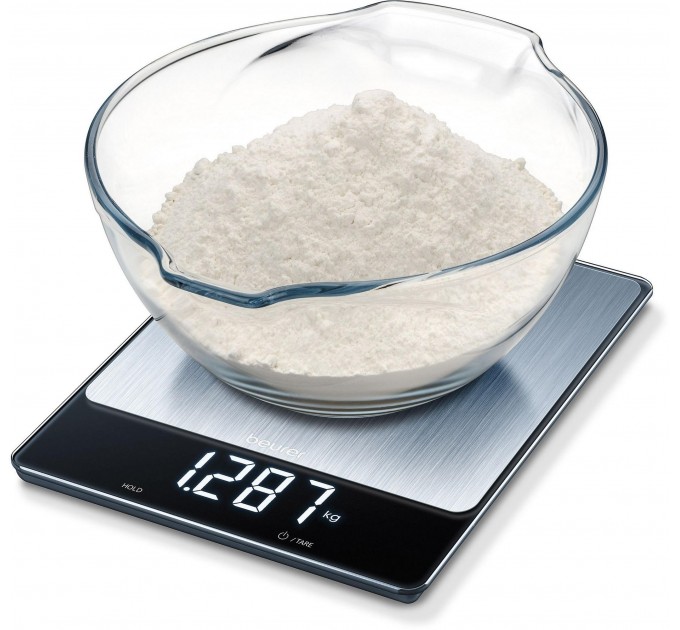 Весы Beurer кухонные 15кг, АААx4 в комплекте, стекло, нержавеющая сталь