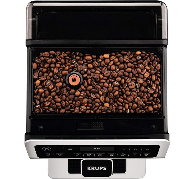 Кавомашина Krups Evidence 2.3л, зерно, автомат.капучинатор, дисплей, авторецептів - 11, сенсор.керування, сіро-чорний