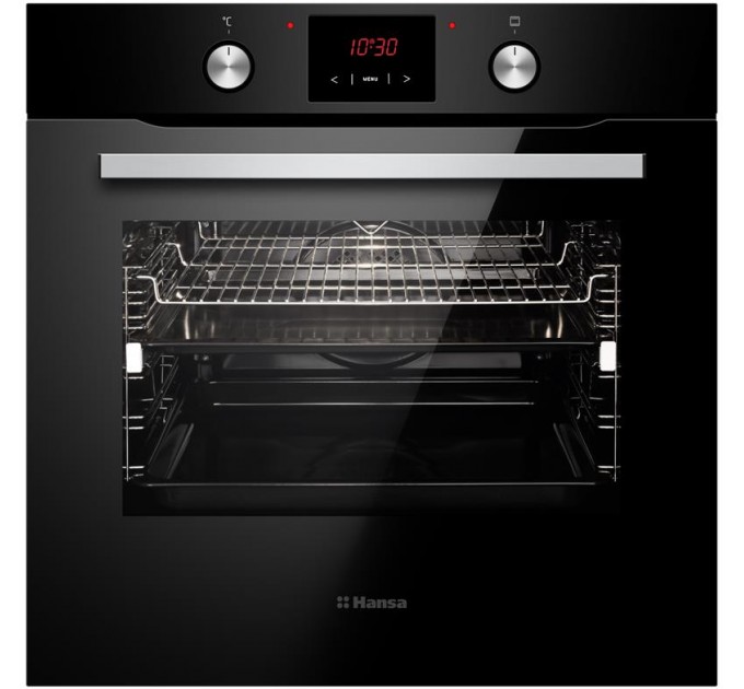 Духовка электр. Hansa, 60см, 77л, A, гриль , эмаль легкой очистки, диспл., телескоп, черный