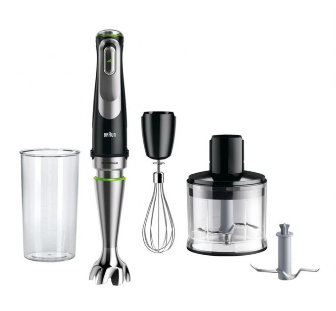 Блендер Braun заглибний, 1200Вт, чаша-600мл, мультишвидкісний, чорно-сірий