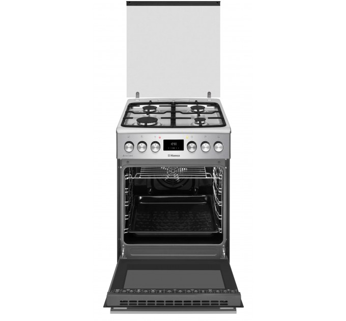 Плита Hansa комбінована, 65л, 50x60см, дисплей, конвекція, чавун, нерж