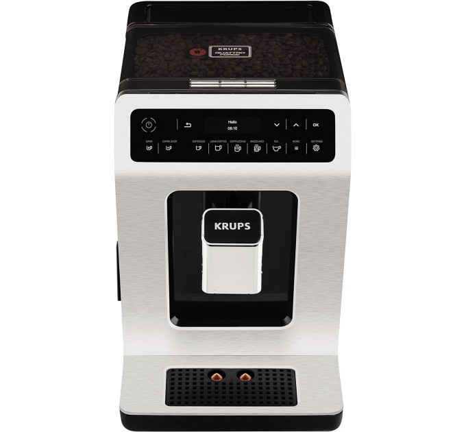 Кавомашина Krups Evidence 2.3л, зерно, автомат.капучинатор, дисплей, авторецептів - 11, сенсор.керування, сіро-чорний