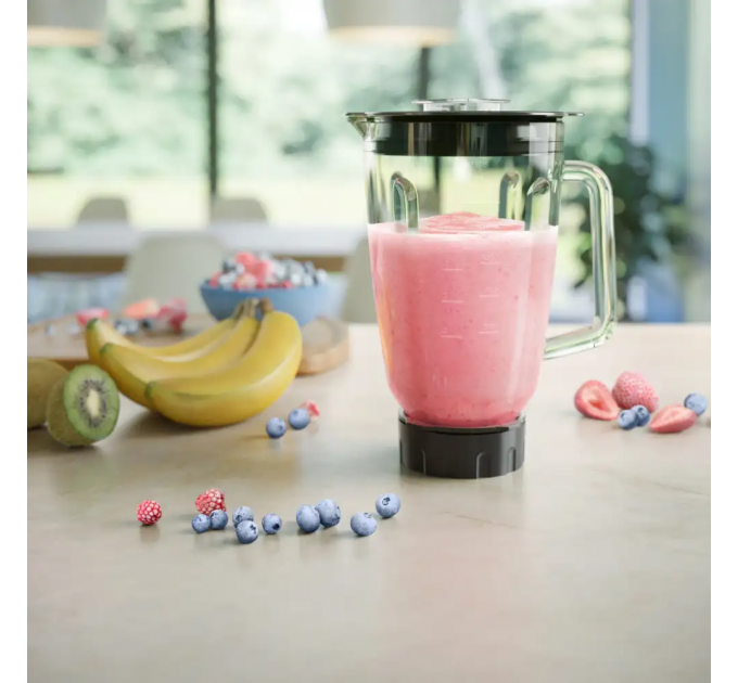 Блендер PHILIPS стационарный Series 5000, 1200Вт, чаша-2000мл, стекло, черный