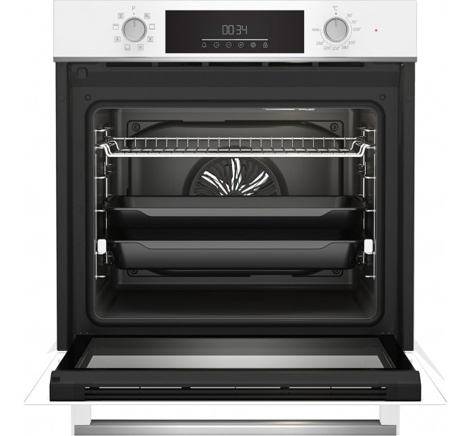 Духова шафа Beko електрична, 72л, A, дисплей, конвекція, телескоп, білий