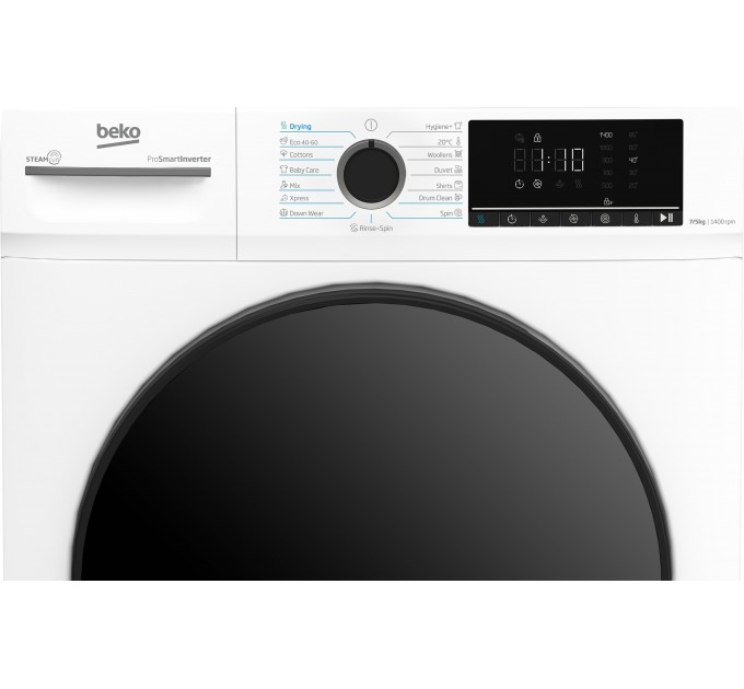 Стирально-сушильная машина Beko фронтальная, 7(5)кг, 1400, D, 52см, дисплей, инвертор, пар, белый