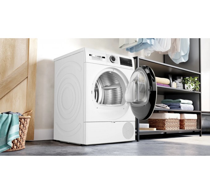 Сушильная машина Bosch тепловой насос, 9кг, A++, 61см, дисплей, белый