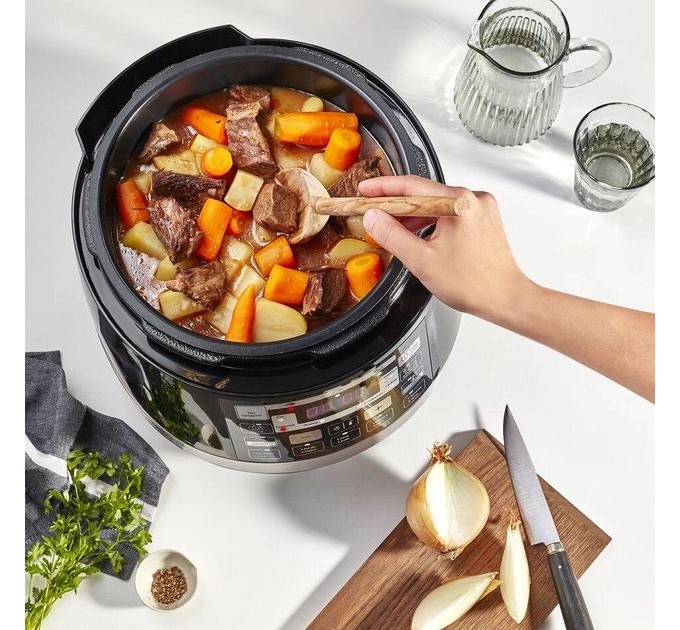 Мультиварка-скороварка Moulinex Quickchef, 1000Вт, чаша-5л, сенсорное управл., пластик, черный