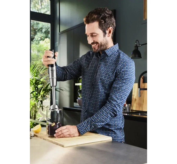 Блендер Tefal заглибний Infiny Force Pro, 1200Вт, 9в1, чаша-800мл, чопер-500мл, спіралайзер, турборежим, чорний