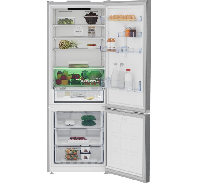 Холодильник Beko с нижн. мороз., 192x70x74.5, xолод.отд.-2340л, мороз.отд.-150л, 2дв., D, NF, дисплей, HarvestFresh, нерж