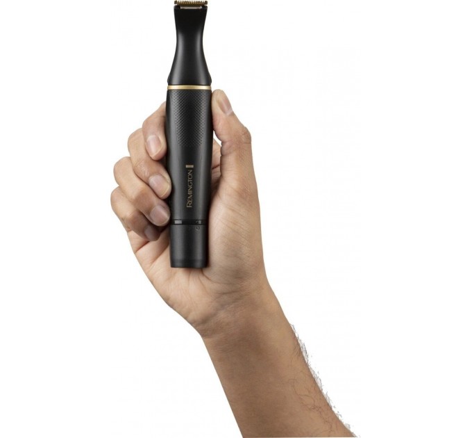 Триммер Remington T-Series для бороды, усов, окантовки,бровей, носа и ушей, ААх1, вибрационный мотор, насадок-4, сталь, черн.