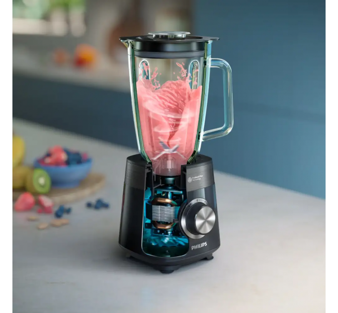 Блендер PHILIPS стационарный Series 5000, 1200Вт, чаша-2000мл, стекло, черный