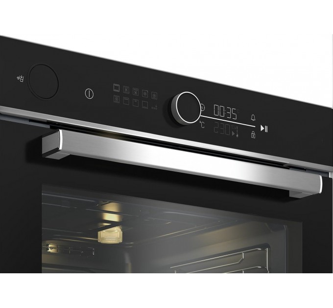 Духова шафа Beko електрична, 72л, A+, дисплей, конвекція, пара, телескопічні направляючі, нерж.