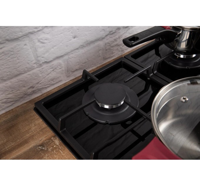 Варочная поверхность Hansa газ на стекле, 59см, чугун, черный