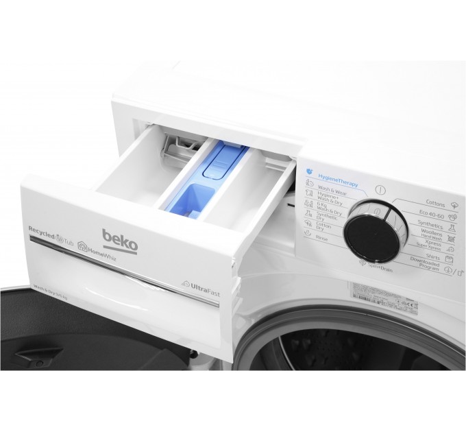 Прально-сушильна машина Beko фронтальна, 9(6)кг, 1400, D, 60см, дисплей, білий