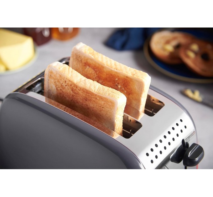 Тостер Russell Hobbs Colours Plus 1600Вт, подогрев, разморозка, металл, серый
