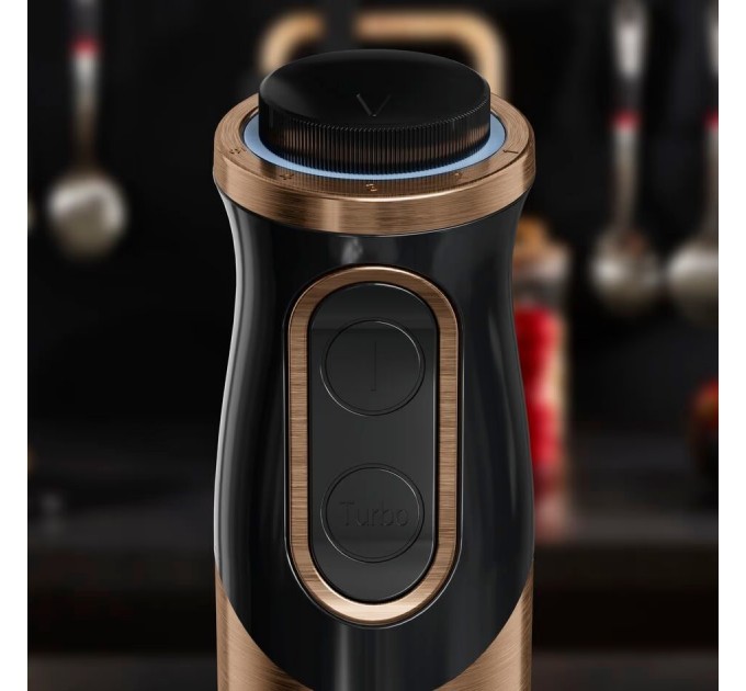 Блендер Tefal погружной Quickchef 1000Вт, 3в1, чаша-800мл, чопер-500мл, турборежим, бронзово-черный