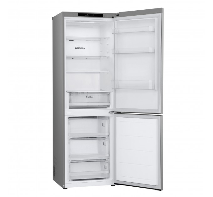 Холодильник LG с нижн. мороз., 186x60х68, холод.отд.-234л, мороз.отд.-107л, 2дв., А++, NF, инв., диспл внутр., зона св-ти, серебристый