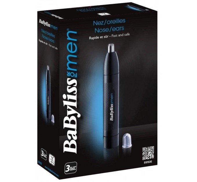 Триммер Babyliss для носа, батарейки АА, в компл., сталь, синий