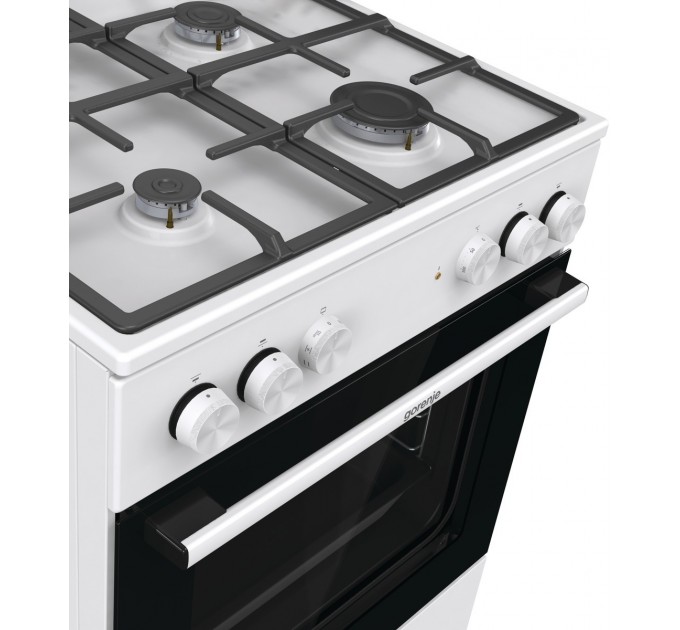 Плита Gorenje комби, 71л, 60x60см, чугун, белый