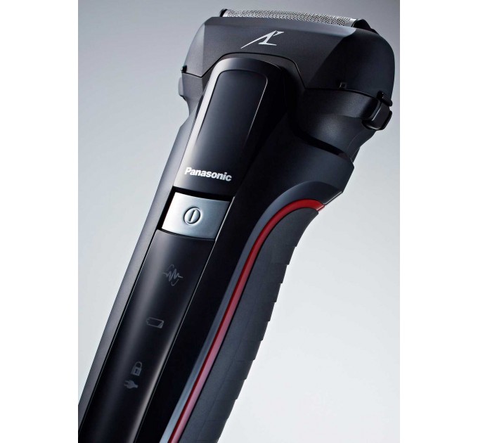 Бритва електр. Panasonic сеточная , 13000 об/мин, бритв.головок-3, Li-Ion, сух.+влажн., триммер, 2 насад.,док-станц. , черный