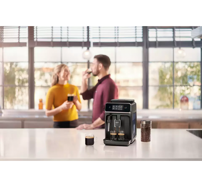 Кофемашина Philips Series 2200 1.8л, зерно + молоко, ручной капучинатор, авторецептов - 1, черный