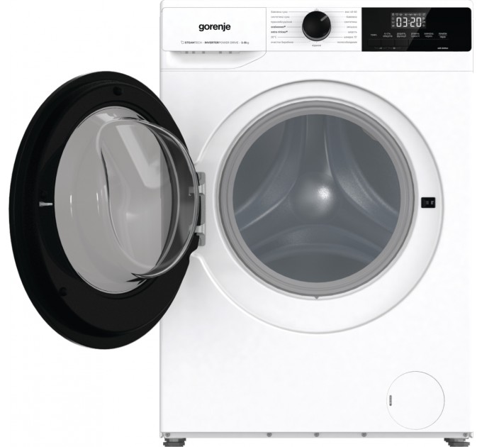 Прально-сушильна машина Gorenje фронтальна, 8(5)кг, 1400, A+, 55см, дисплей, пара, інвертор, білий