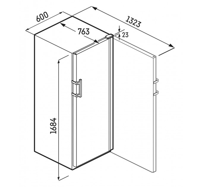 Холодильник Liebherr для вина, 168.4x60х76.3, полок - 5, зон - 1, бут-196, ST, дисплей, черный