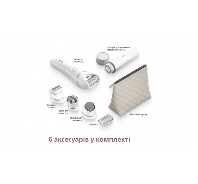 Эпилятор Philips Series 9000 дисковый, аккумул., пинцет.-32, влаж.+сух., чехол , насадок-6, белый