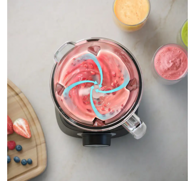 Блендер PHILIPS стационарный Series 5000, 1200Вт, чаша-2000мл, стекло, черный