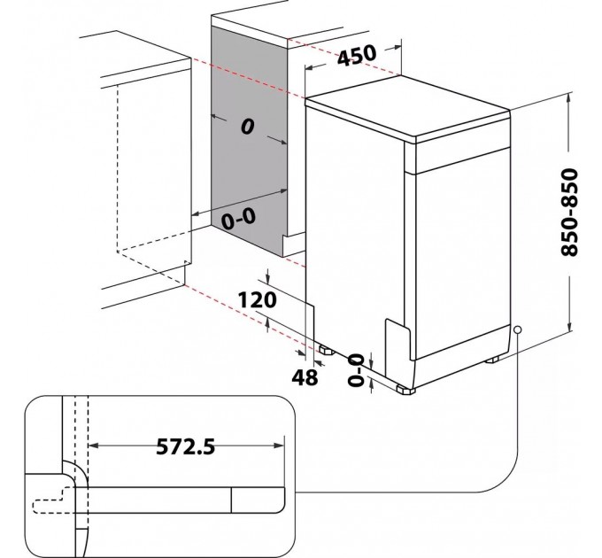 Посудомоечная машина Whirlpool , 10компл., A++, 45см, белый