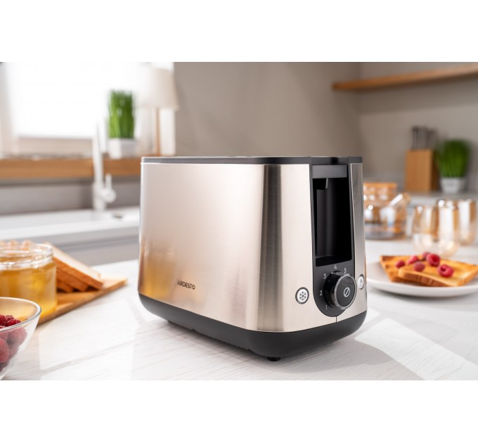 Тостер ARDESTO Steel Collection 800Вт, металл/пластик, серебристый-черный