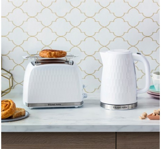 Электрочайник Russell Hobbs Honeycomb 1.7л, пластик, белый