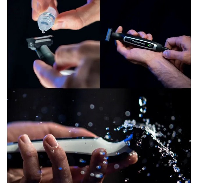 Тример Rowenta Forever Sharp, для бороди і вусів, мережа+акум., роторний мотор, насадок-3, сталь, чорний