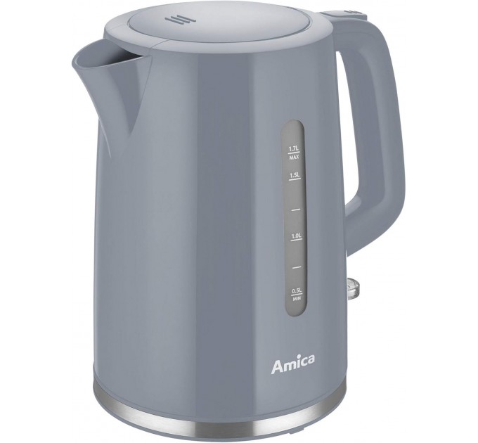 Электрочайник Amica 1.7л, пластик, серый