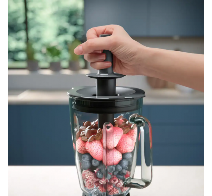 Блендер PHILIPS стационарный Series 5000, 1200Вт, чаша-2000мл, стекло, черный