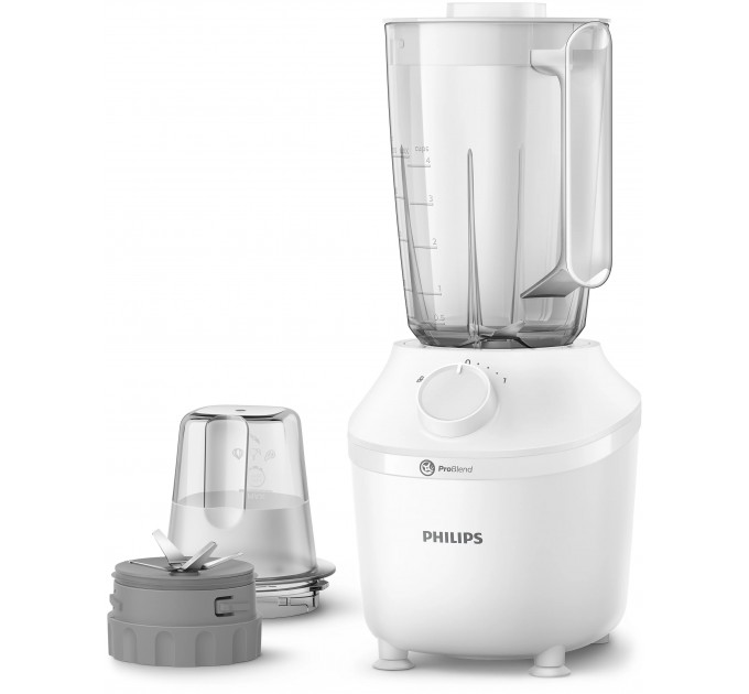 Блендер Philips стационарный 3000 series 450Вт, чаша-1900мл, чопер, импульсный режим, белый