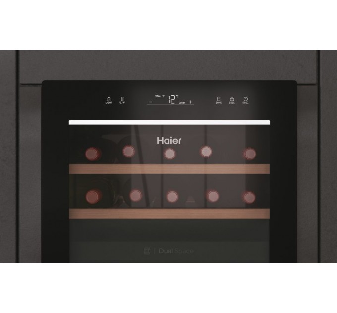 Холодильник Haier для вина, 82x49.7х58.5, холод.отд.-106л, зон - 2, бут-42, ST, дисплей, черный